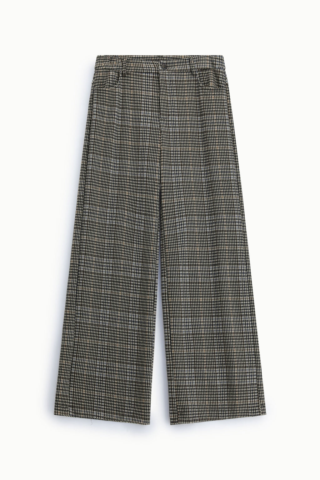Pantalon à carreaux taille haute jambe large – Please