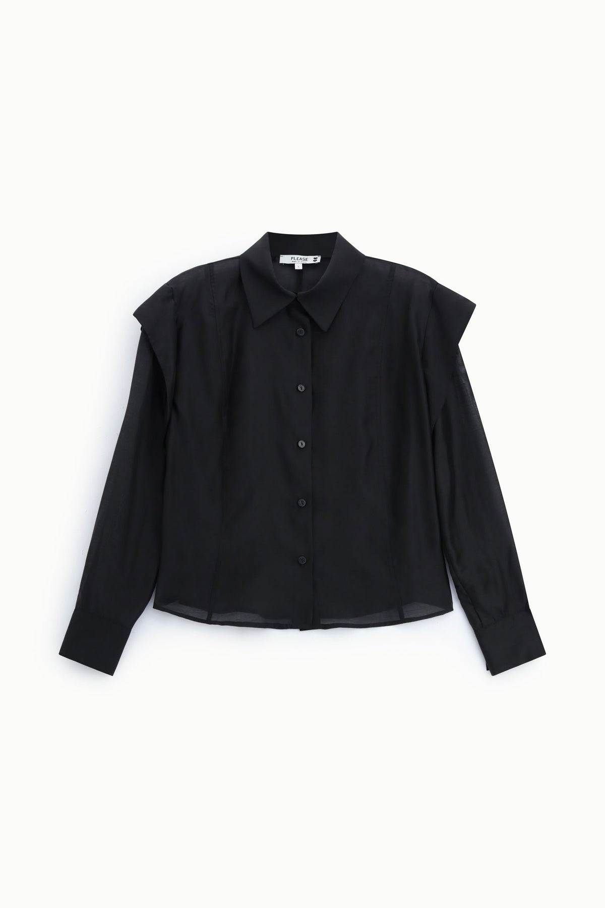 Chemise femme à épaules structurées – coupe droite – Please
