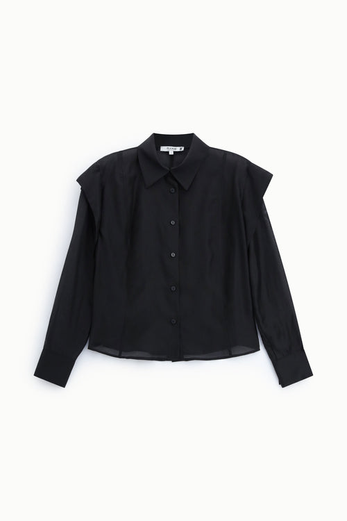 Chemise femme à épaules structurées – coupe droite – Please