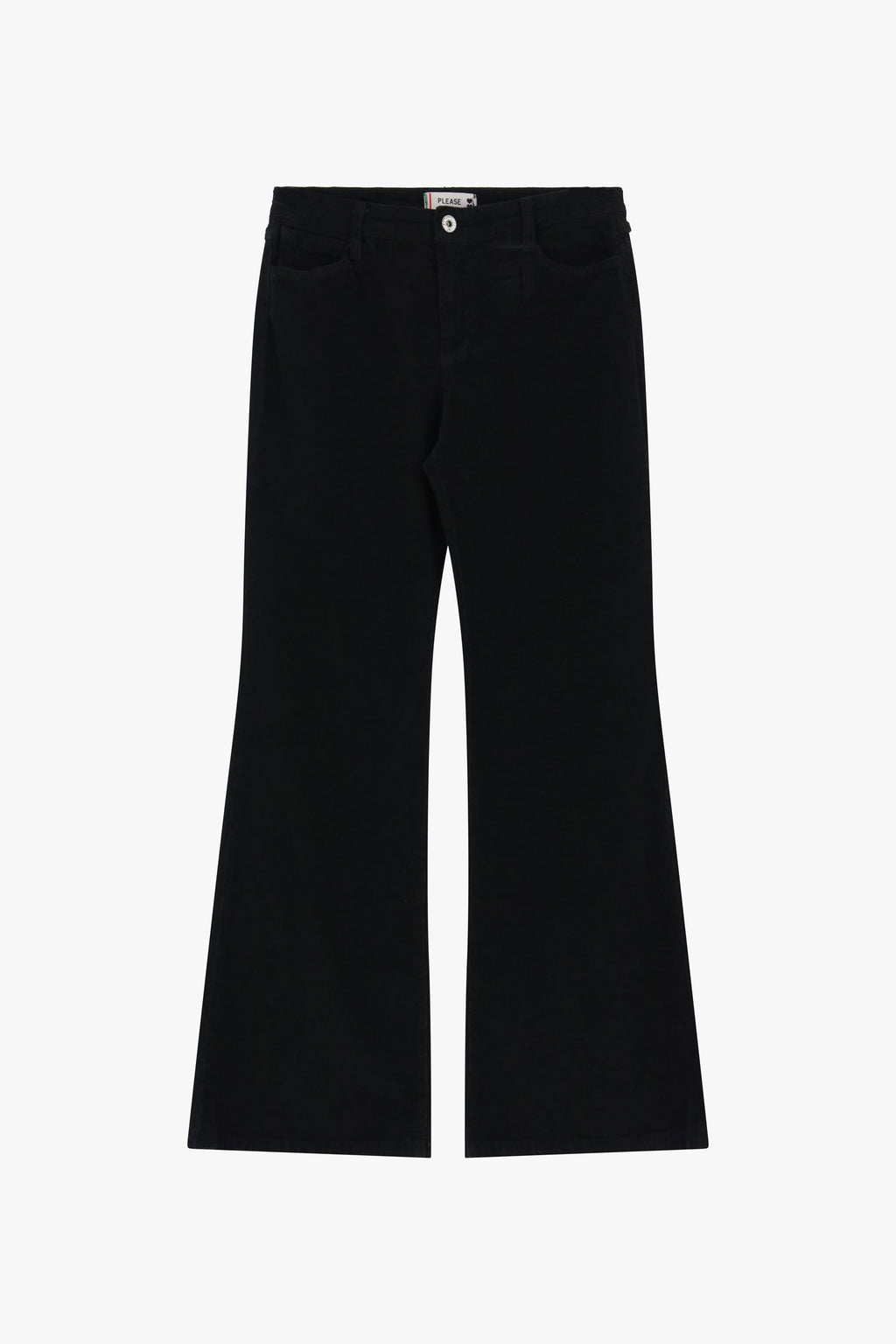 Jean flare femme taille haute, denim noir – Please