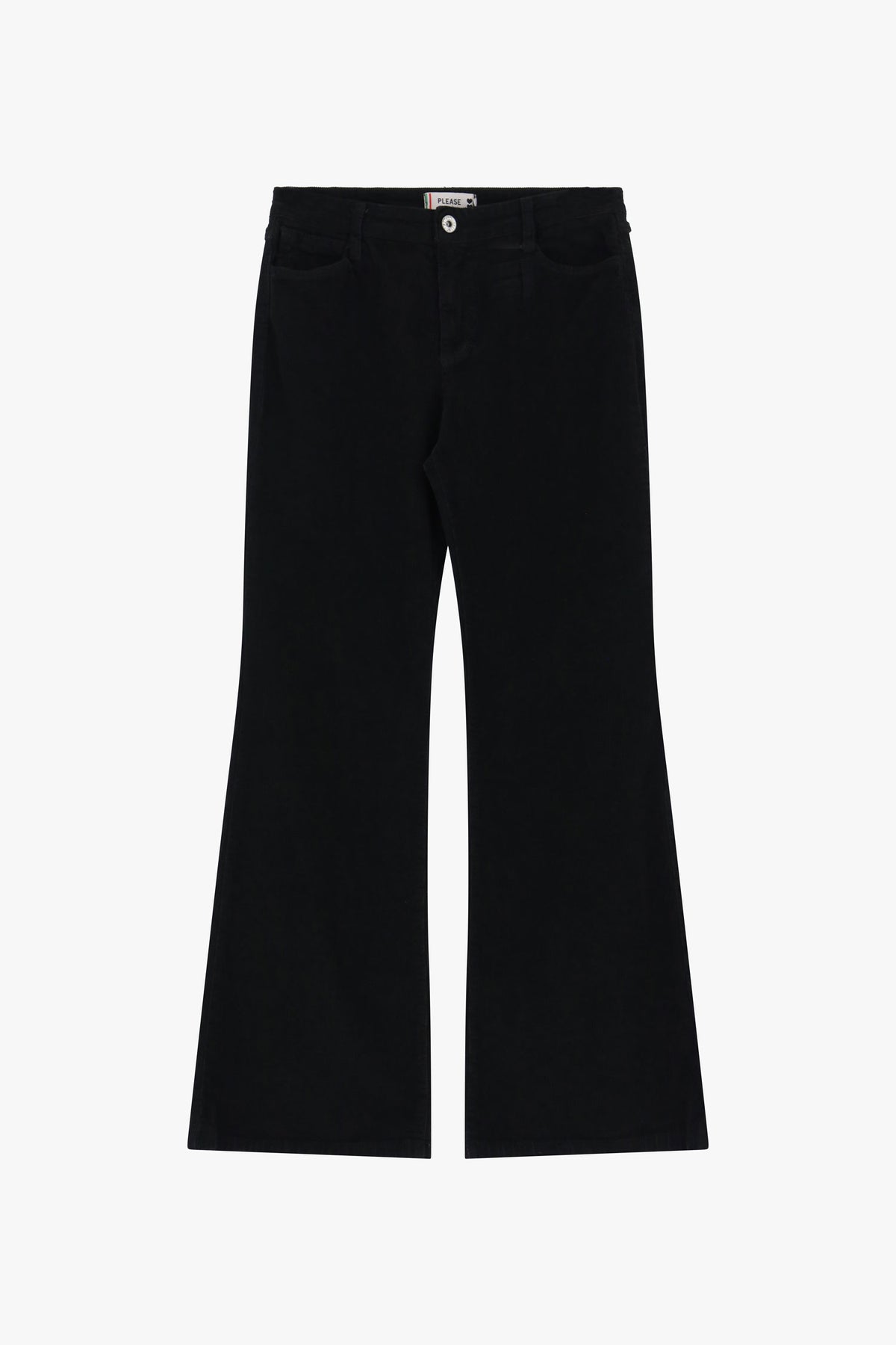Jean flare femme taille haute, denim noir – Please