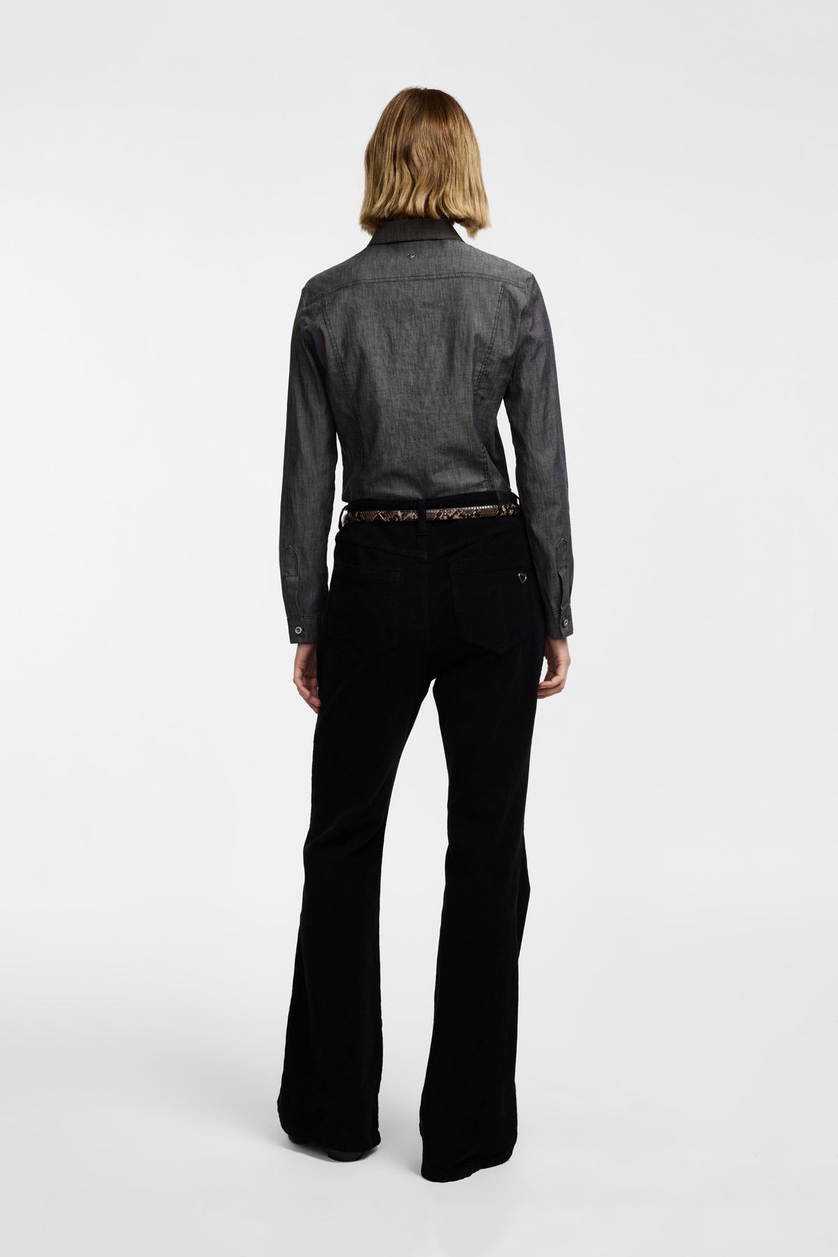 Jean flare femme taille haute, vue de dos – Please