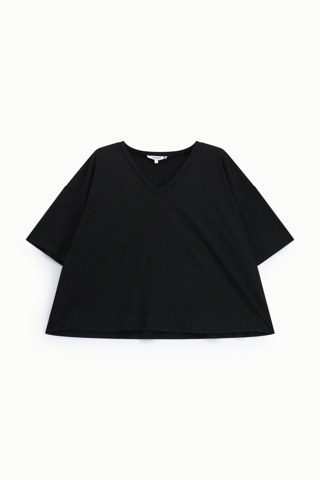 T-shirt ample col V à manches larges – Please
