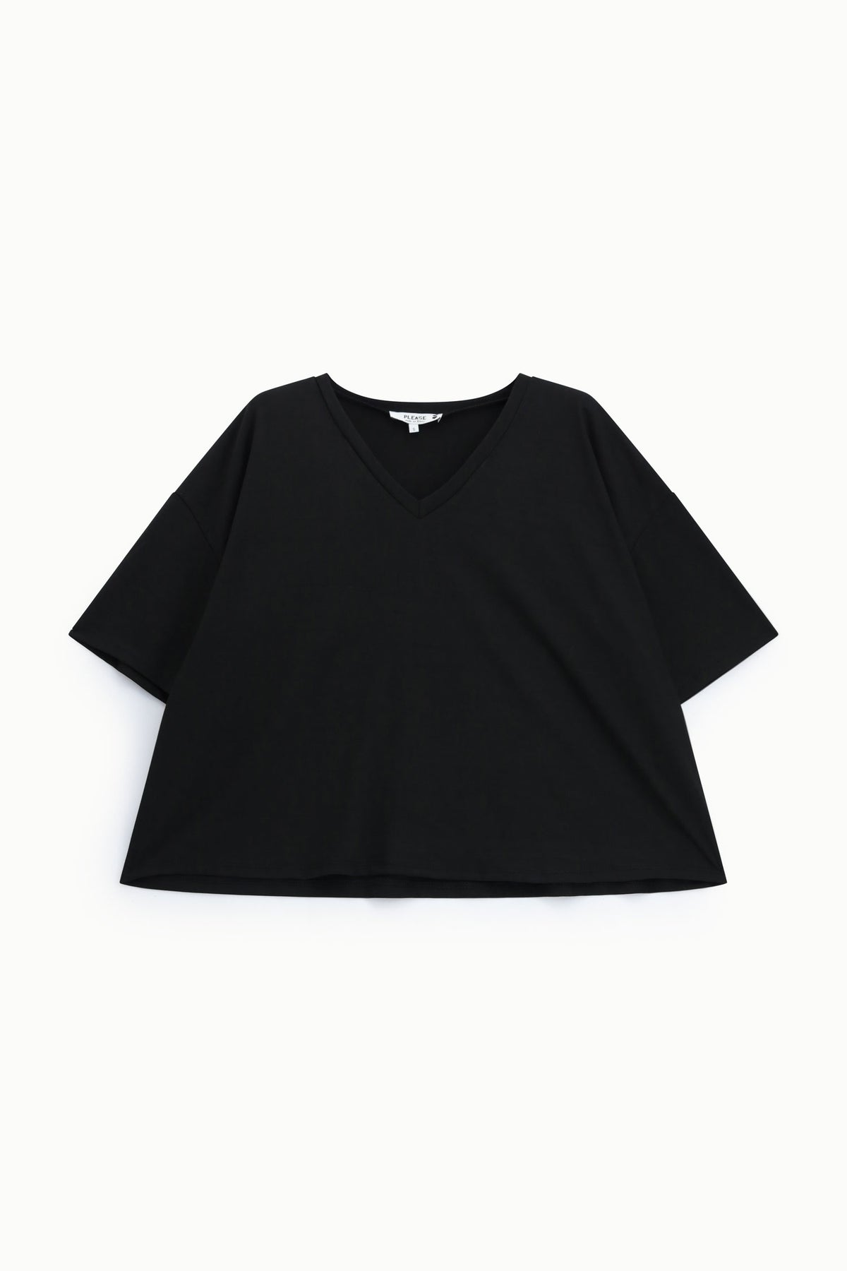T-shirt ample col V à manches larges – Please