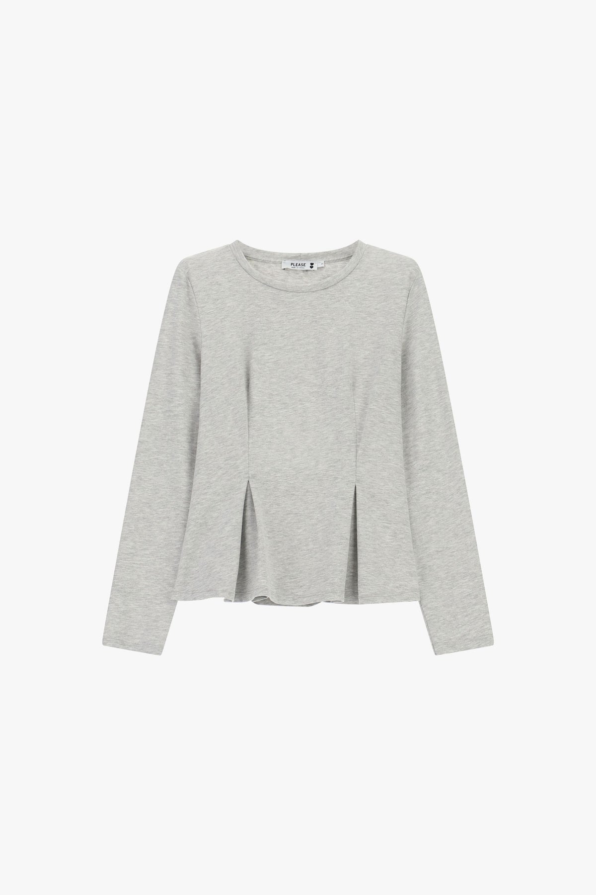 T-shirt manches longues coupe droite en coton – Please
