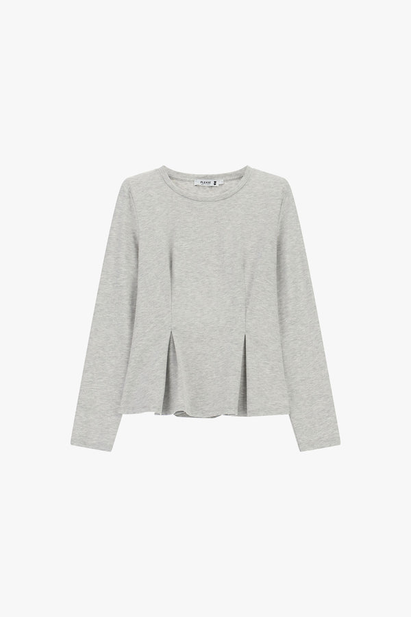 T-shirt manches longues coupe droite en coton – Please