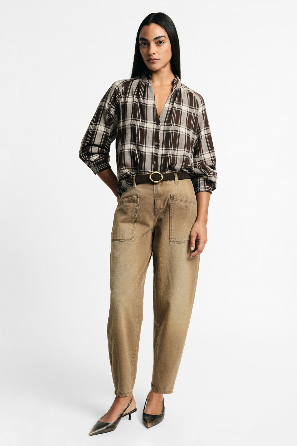 Pantalon ballon poches plaquées Beige kaki Please