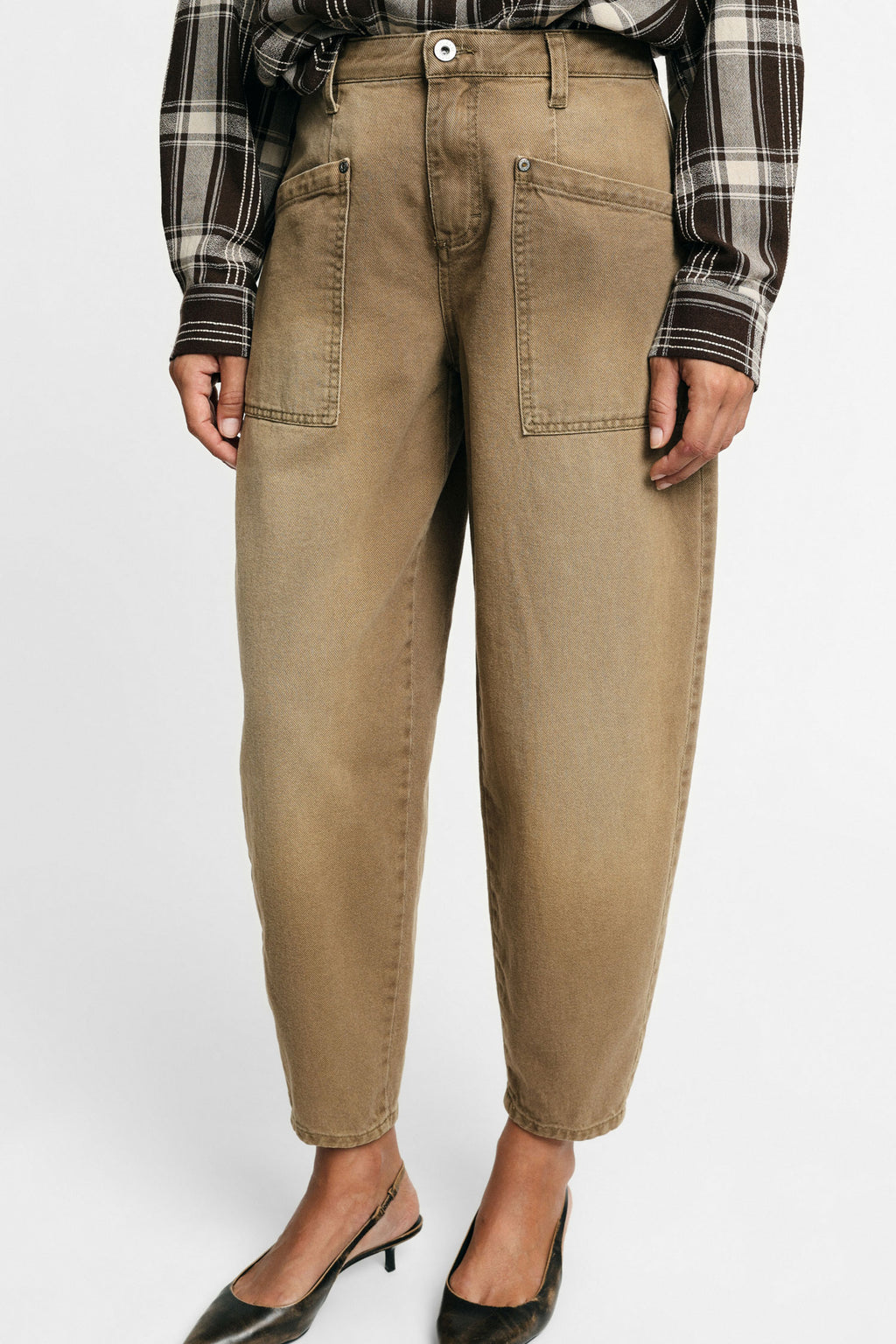 Pantalon ballon poches plaquées Beige kaki Please