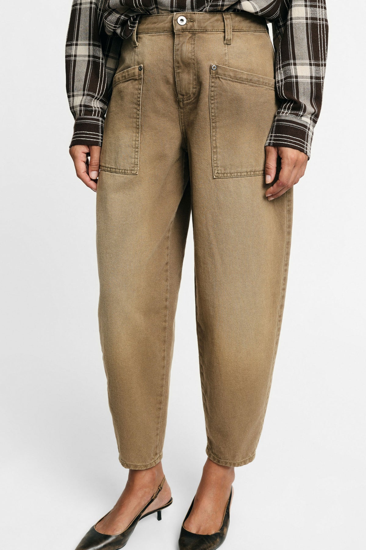 Pantalon ballon poches plaquées Beige kaki Please