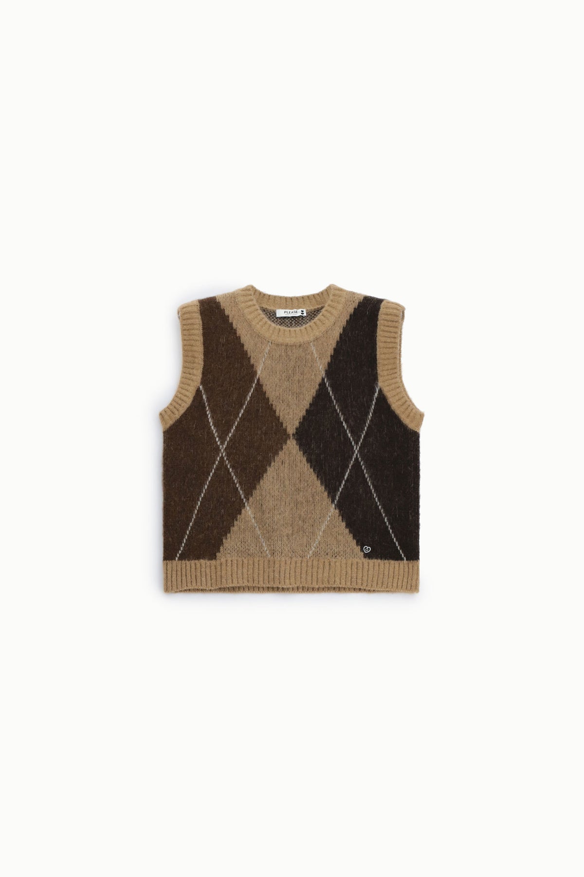 Gilet sans manches en maille losanges – Please