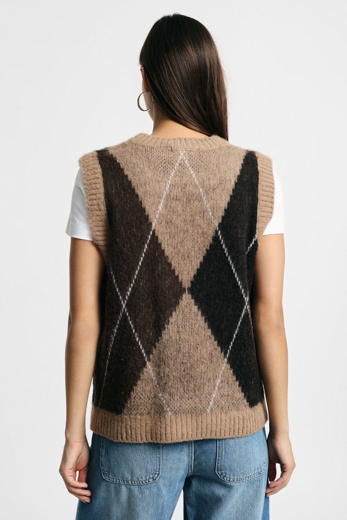 Gilet sans manches en maille losanges – Please