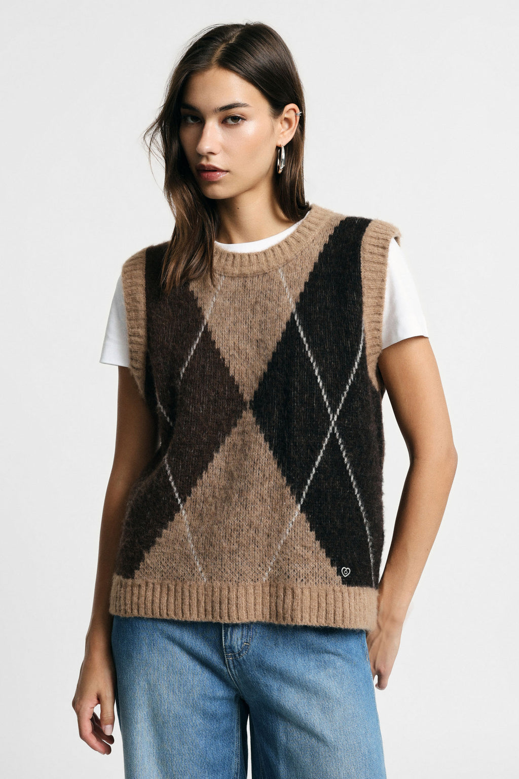 Gilet sans manches en maille losanges – Please