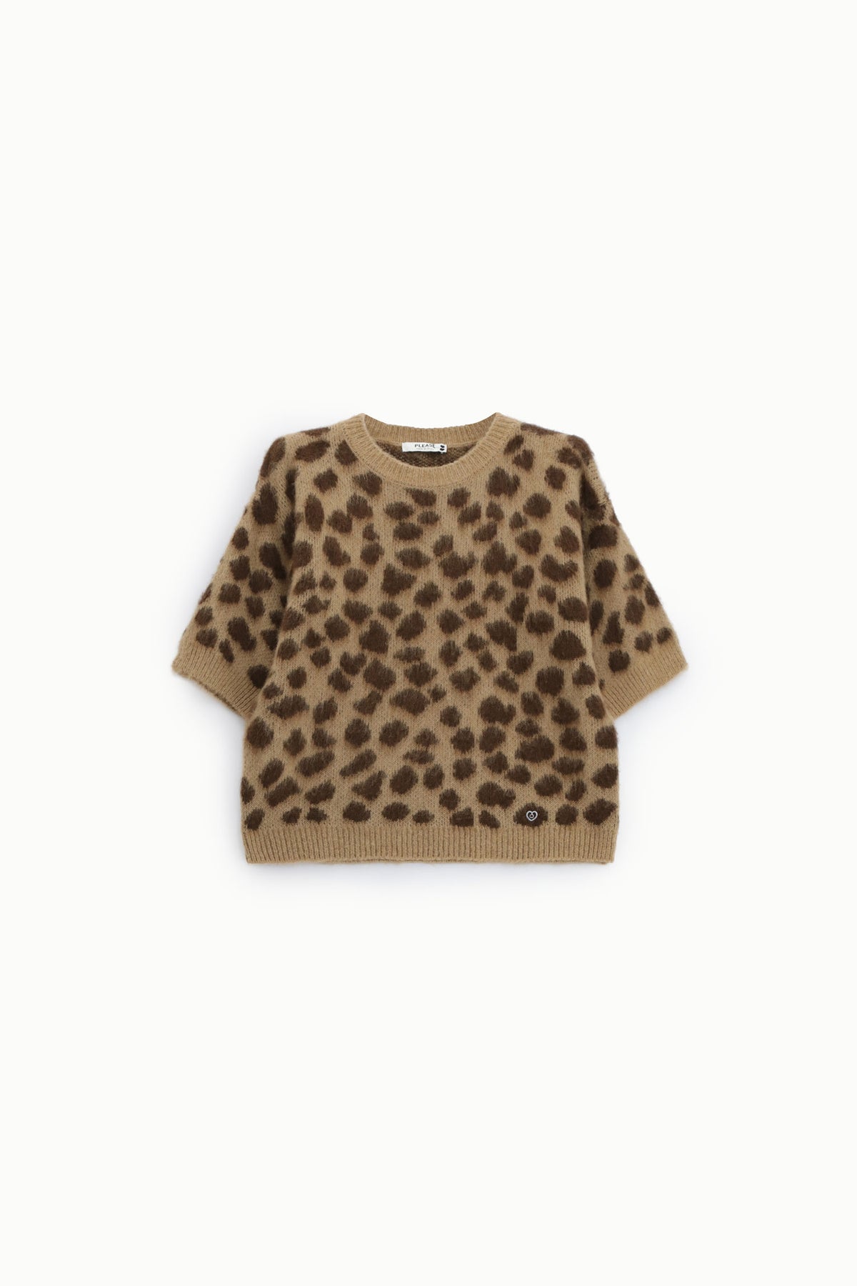 Pull femme manches courtes à motif léopard – Please