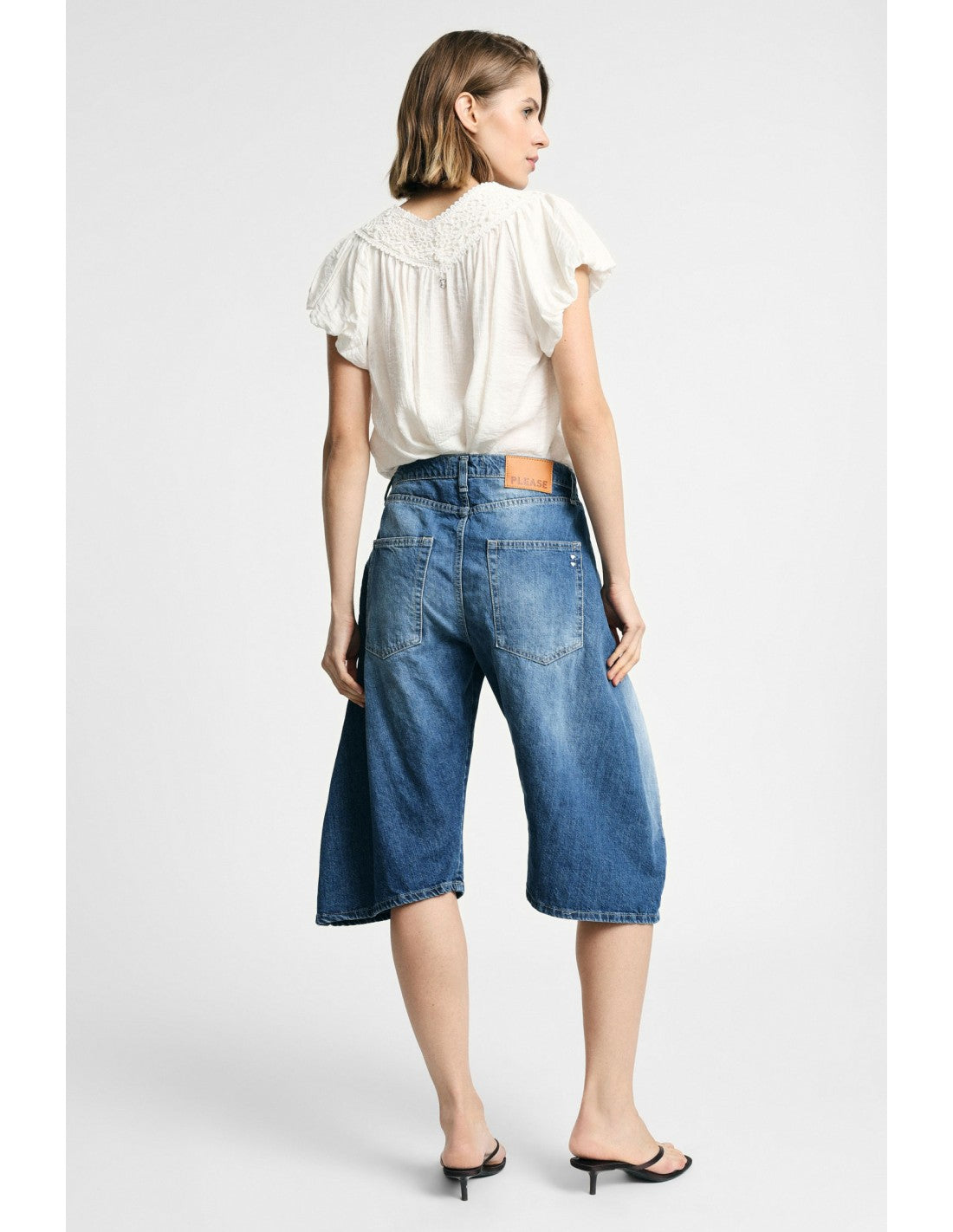 Bermuda en denim délavé Bleu denim Please