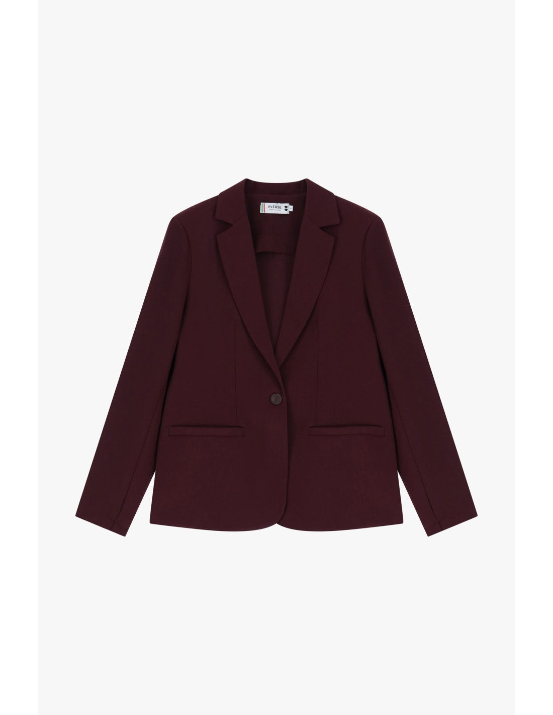 Blazer de tailleur en crêpe fluide Bordeaux Please