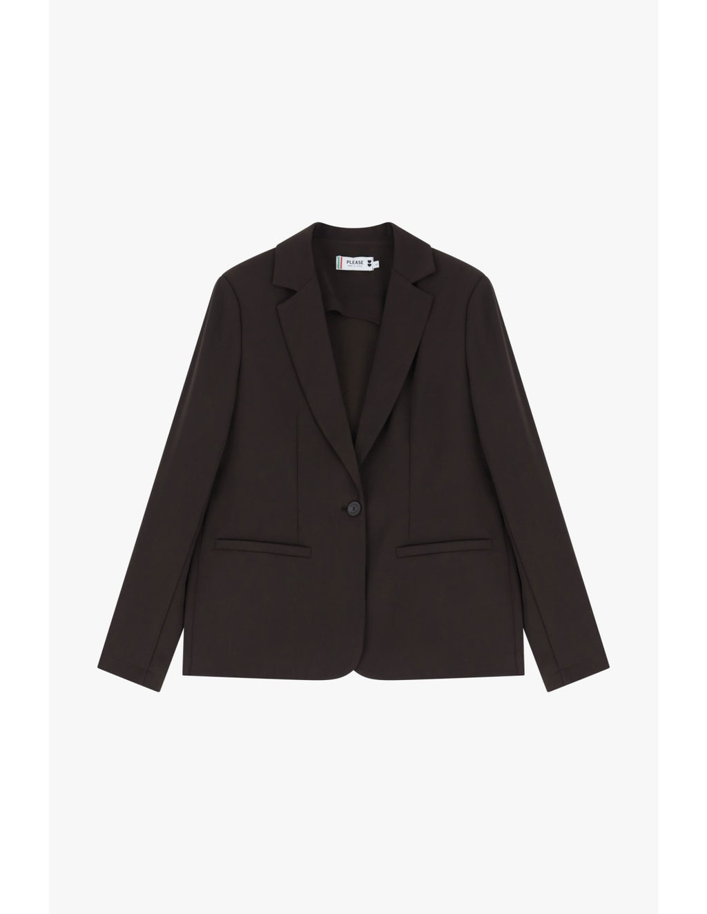 Blazer de tailleur en crêpe fluide Chocolat Please