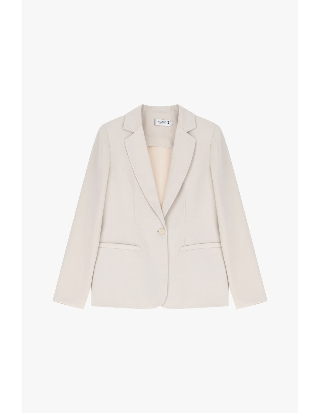 Blazer de tailleur en crêpe fluide Écru Please