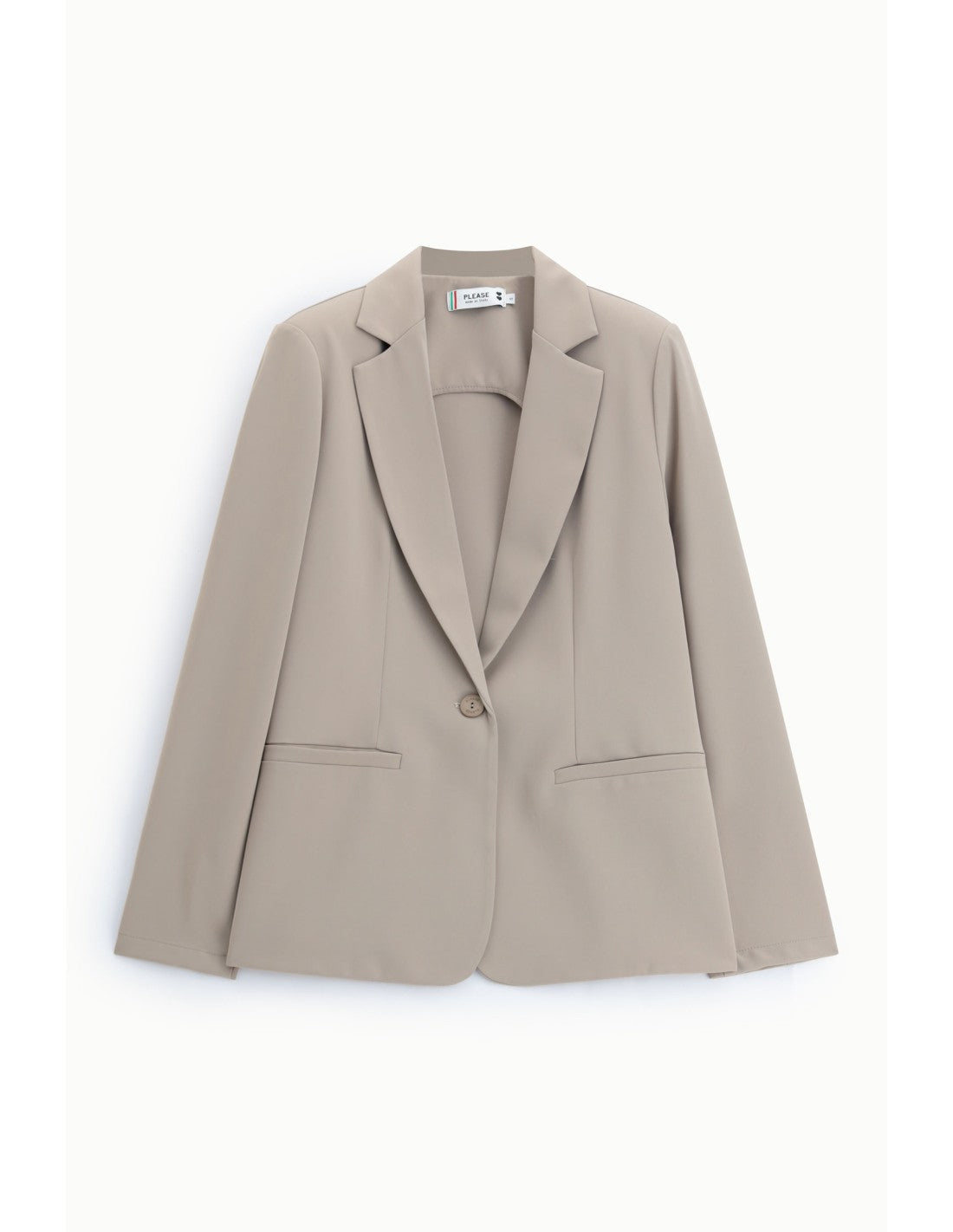 Blazer de tailleur en crêpe fluide Taupe – Please Femme