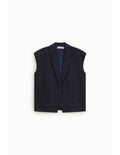 Veste sans manches en drap rayé - Please