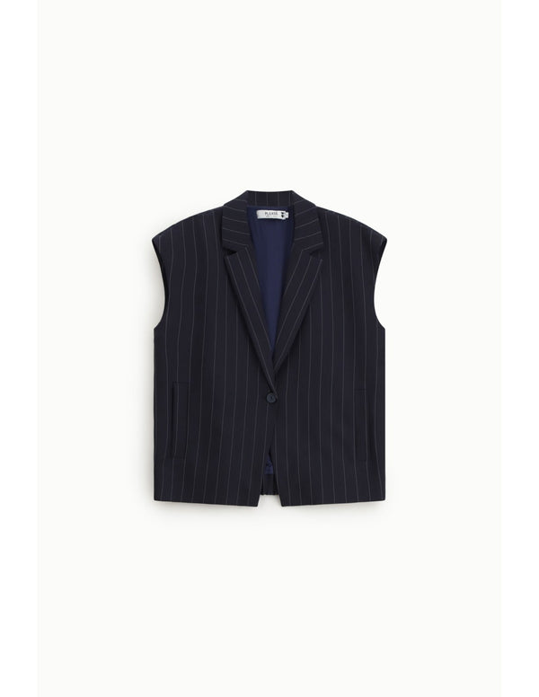 Veste sans manches en drap rayé - Please