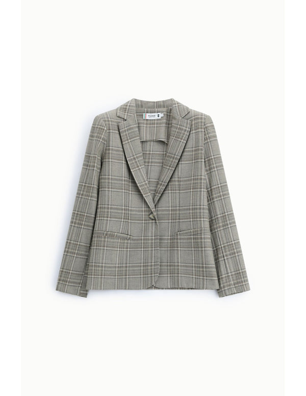 Blazer prince-de-galles Gris et beige Please