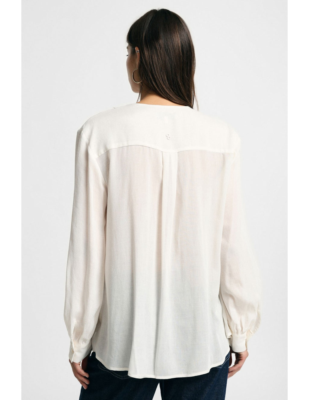 Blouse transparente à volants Écru Please