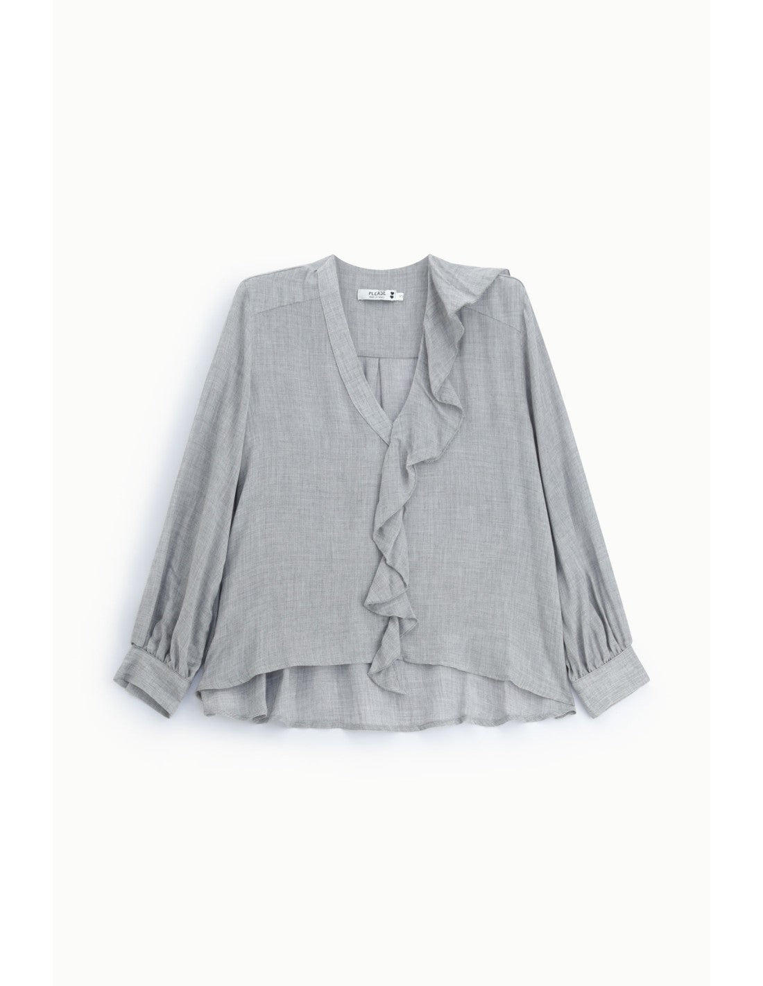 Blouse transparente à volants Gris chiné Please