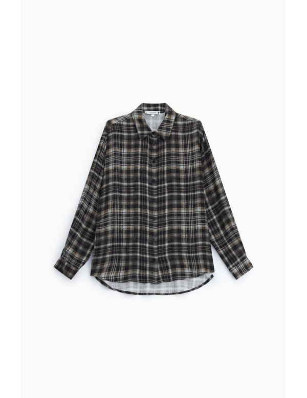 Chemise à carreaux fluide Gris Please