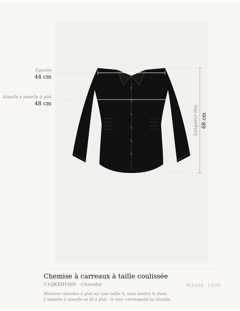 Chemise à carreaux à taille coulissée – Please Femme