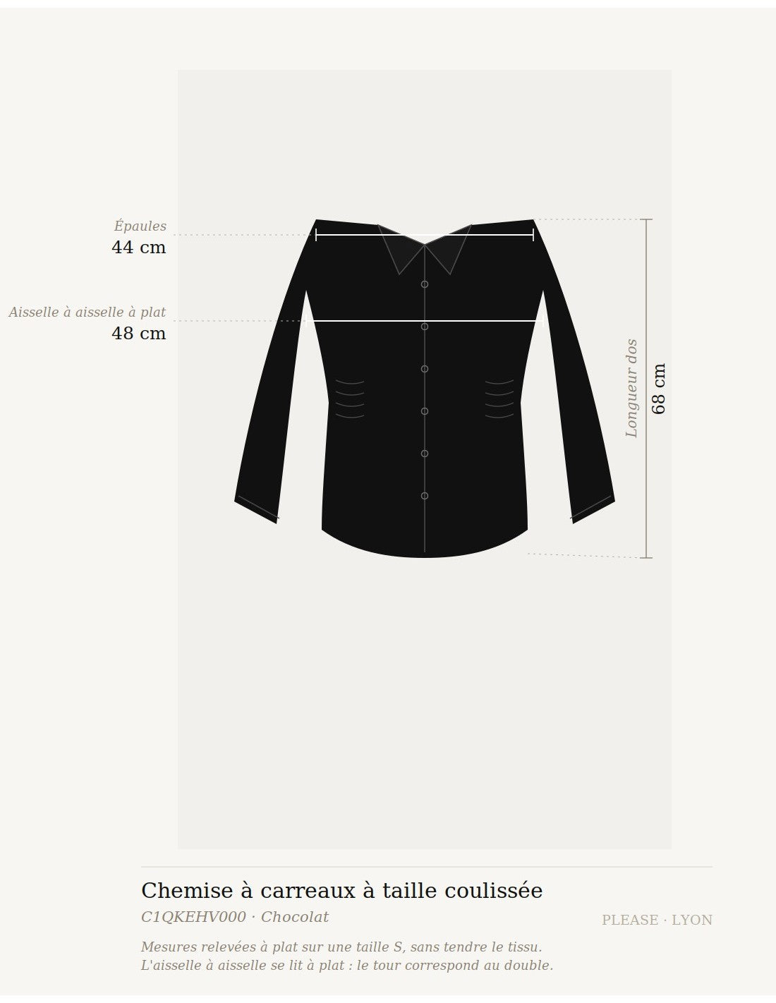 Chemise à carreaux à taille coulissée – Please Femme