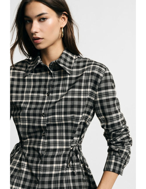 Chemise à carreaux à taille coulissée – Please Femme