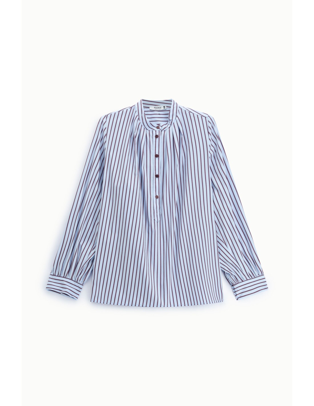 Chemise col officier a rayures - Please