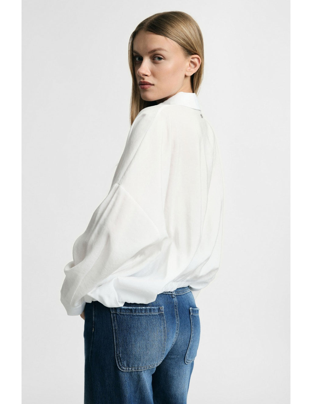 Chemise cropped base élastiquée Blanc Please