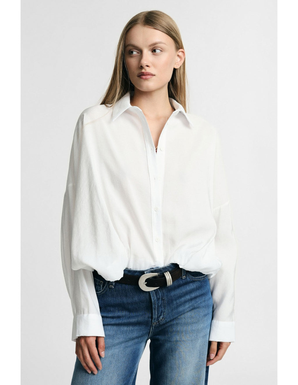 Chemise cropped base élastiquée Blanc Please
