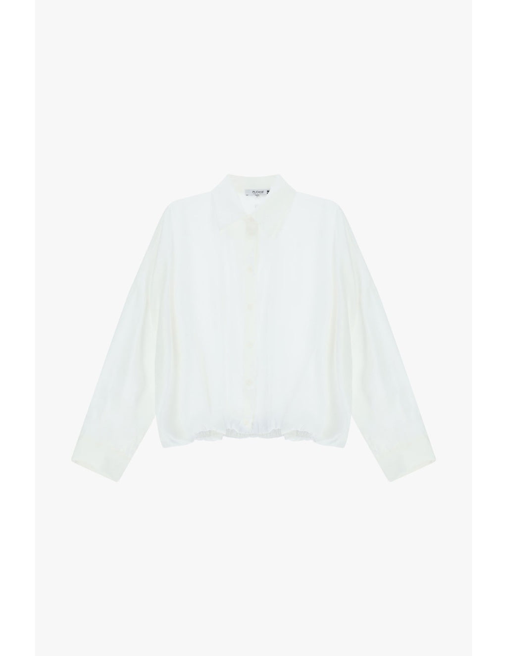 Chemise cropped base élastiquée Blanc Please