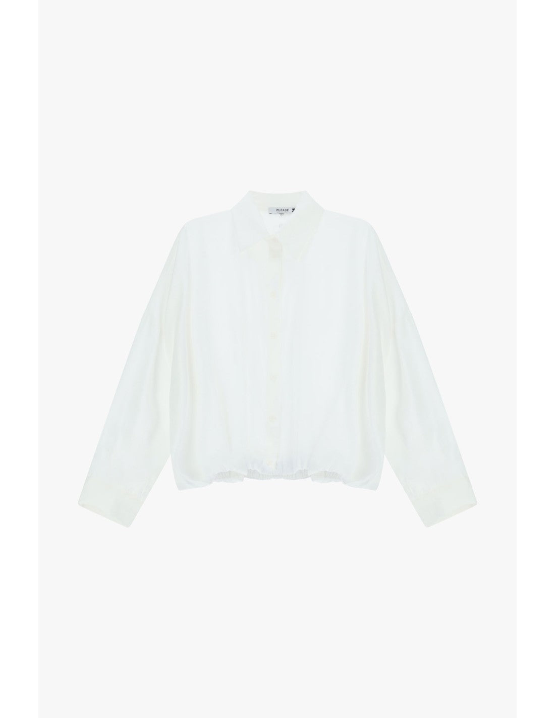 Chemise cropped base élastiquée Blanc Please