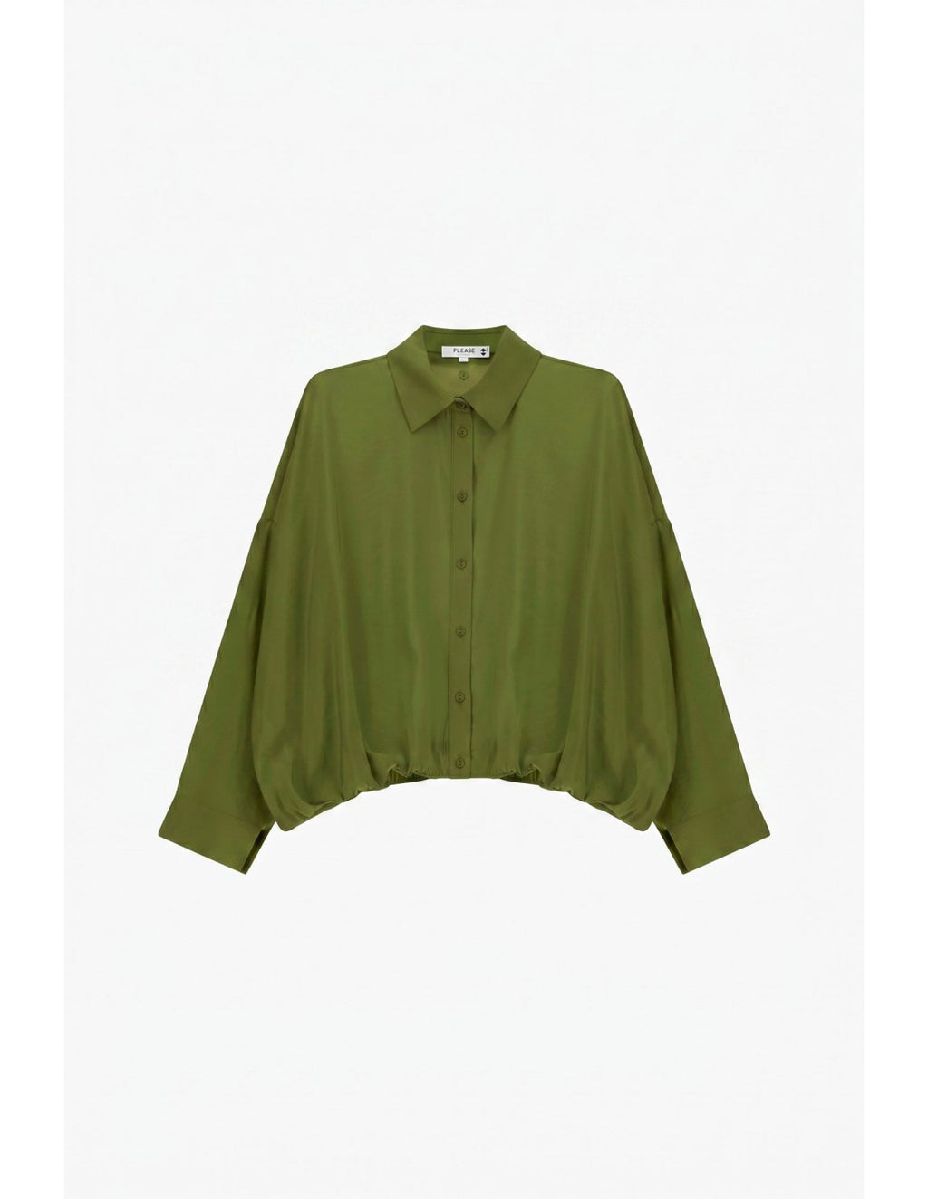 Chemise cropped base élastiquée Kaki Please