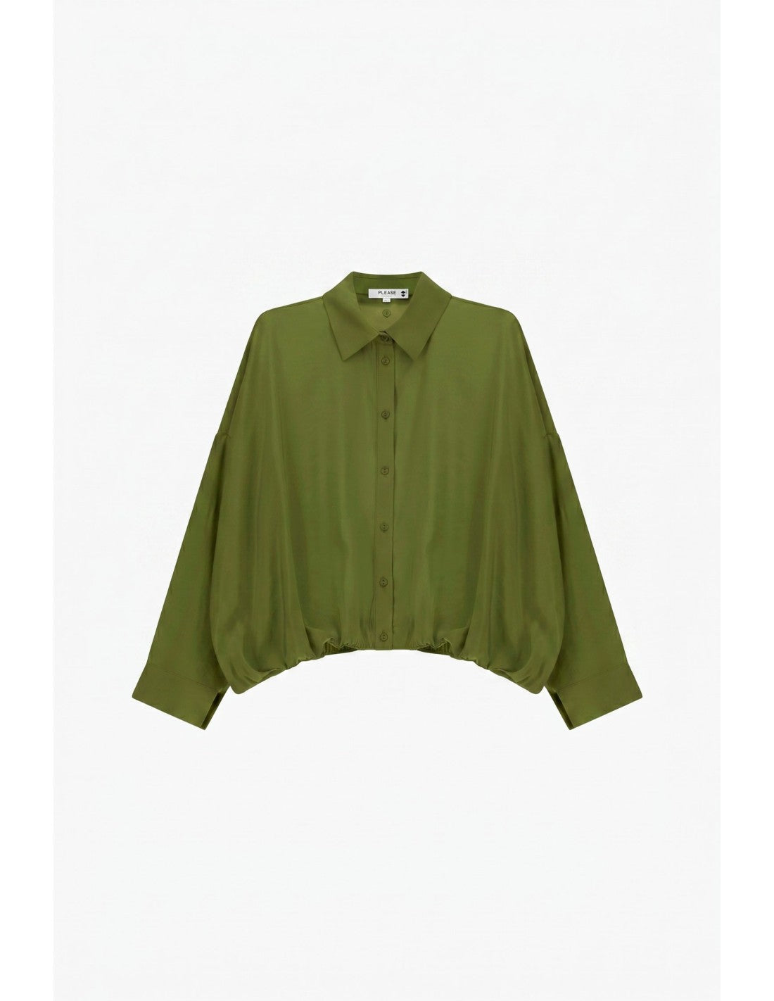 Chemise cropped base élastiquée Kaki Please