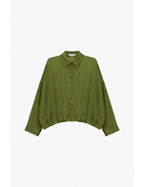 Chemise cropped base élastiquée Kaki Please