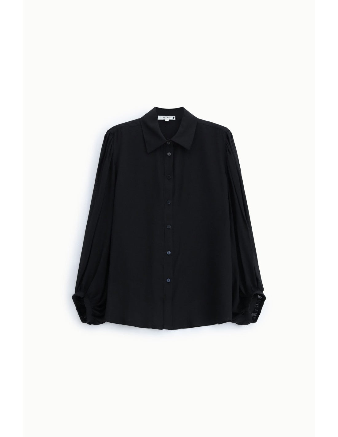 Chemise fluide manches ballon Noir Please