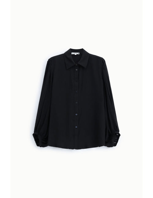 Chemise fluide manches ballon Noir Please