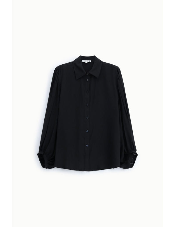 Chemise fluide manches ballon Noir Please