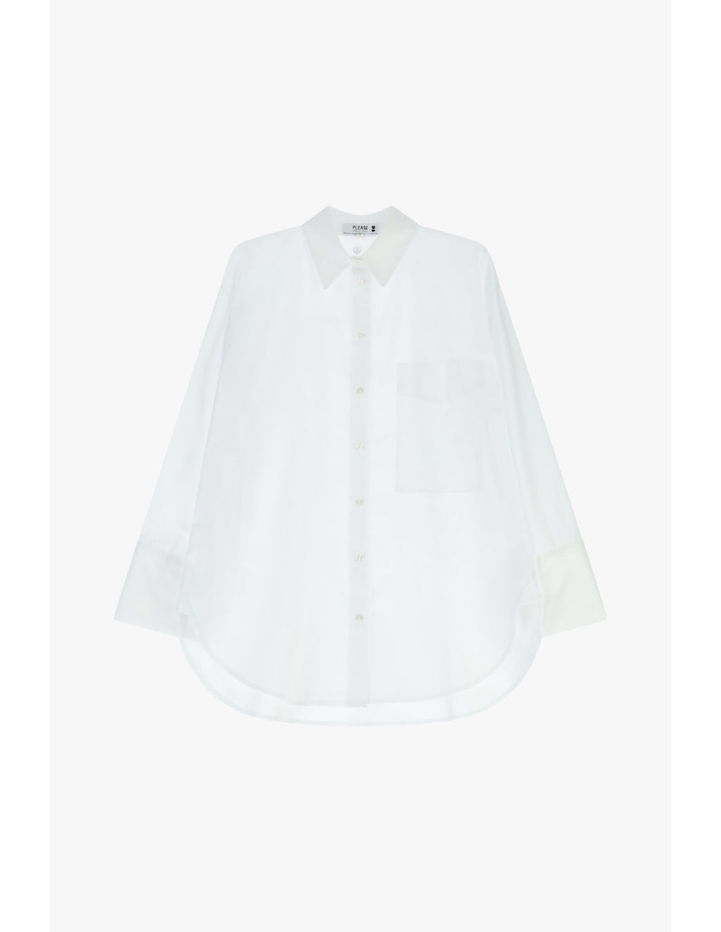 Chemise oversize poche poitrine Blanc Please
