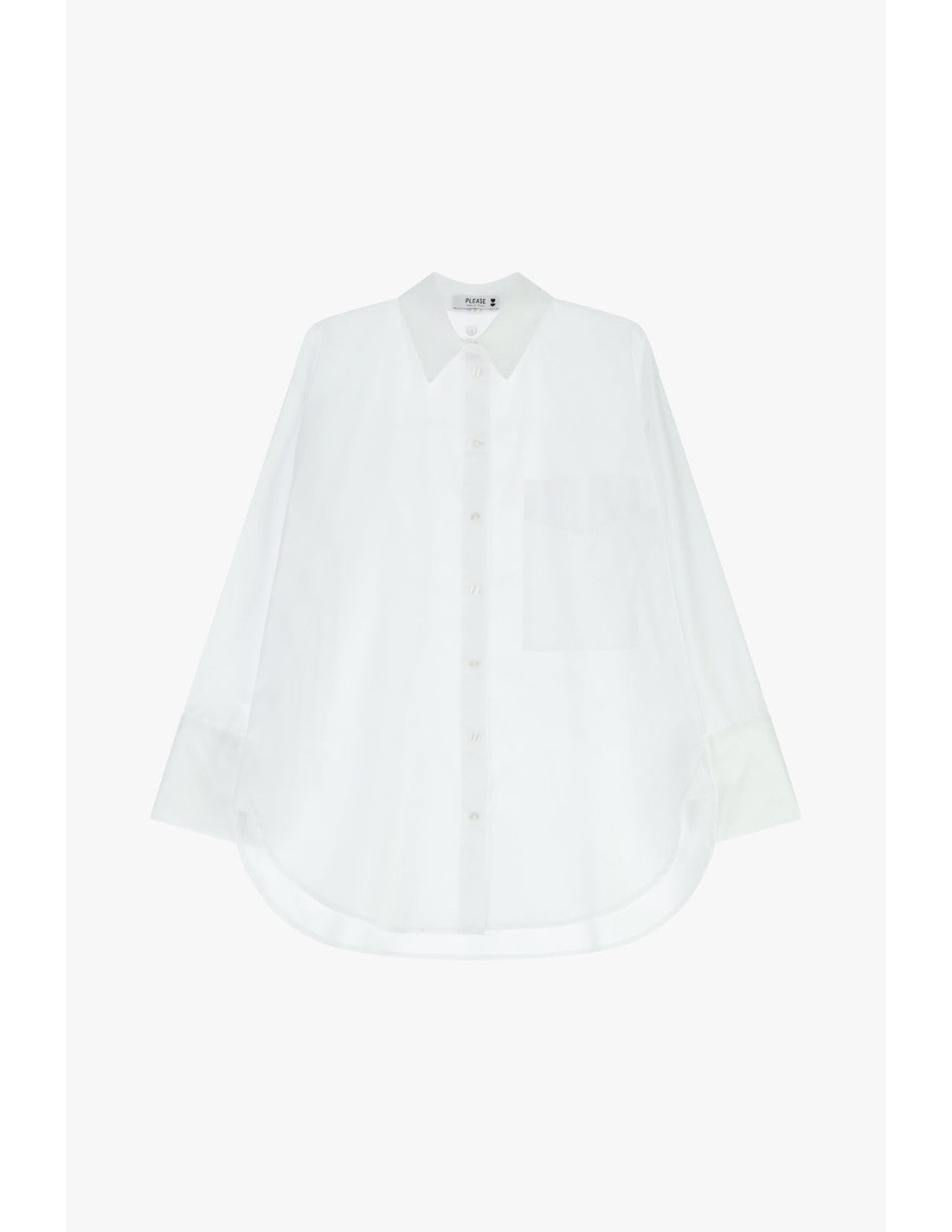 Chemise oversize poche poitrine Blanc Please