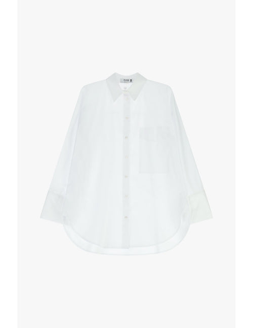 Chemise oversize poche poitrine Blanc Please
