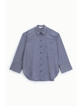 Chemise rayée poche poitrine Bleu et blanc Please