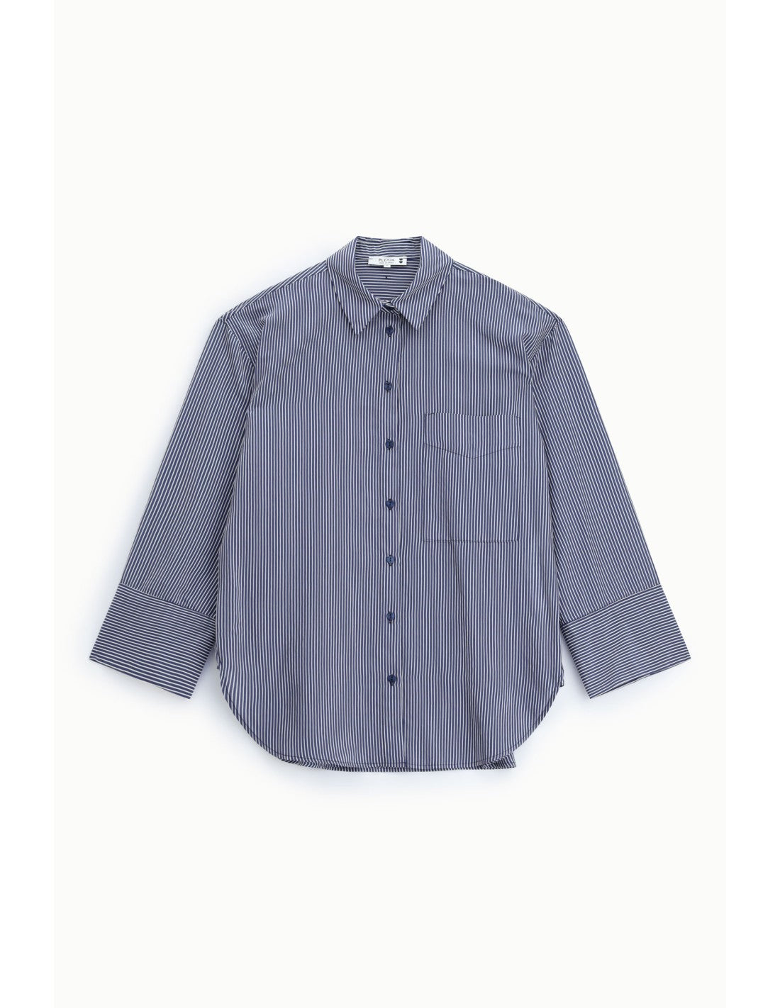 Chemise rayée poche poitrine Bleu et blanc Please