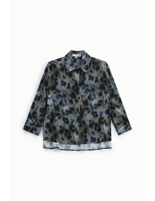 Chemise regular imprimé léopard manches trois-quarts – Please Femme