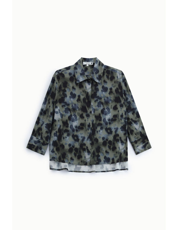 Chemise regular imprimé léopard manches trois-quarts – Please Femme