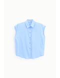 Chemise sans manches col classique Bleu azur Please